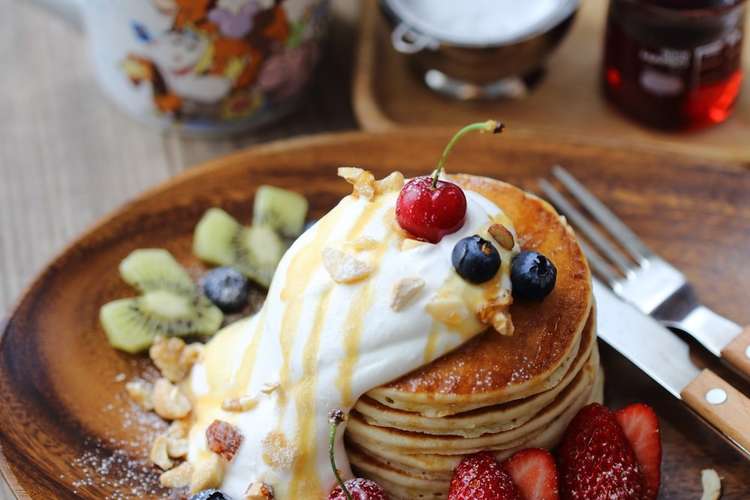 ふかふかしっとりパンケーキ ホットケーキ レシピ 作り方 By れっさーぱんだ クックパッド 簡単おいしいみんなのレシピが357万品