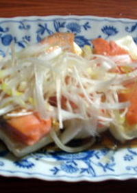 豆腐と鮭のレンジ蒸し