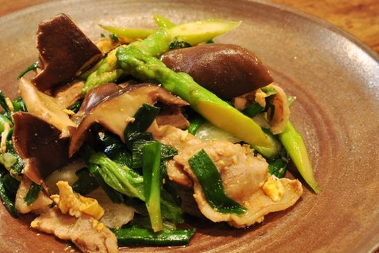 豚バラレタスとニラのオイスターソース炒め レシピ 作り方 By オークルマルシェ クックパッド