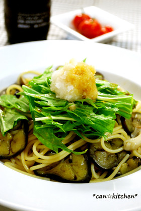 夏はサッパリと!ナスとしめじの冷製パスタ