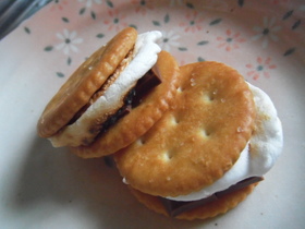 BBQの最後に とろ〜りマシュマロサンド