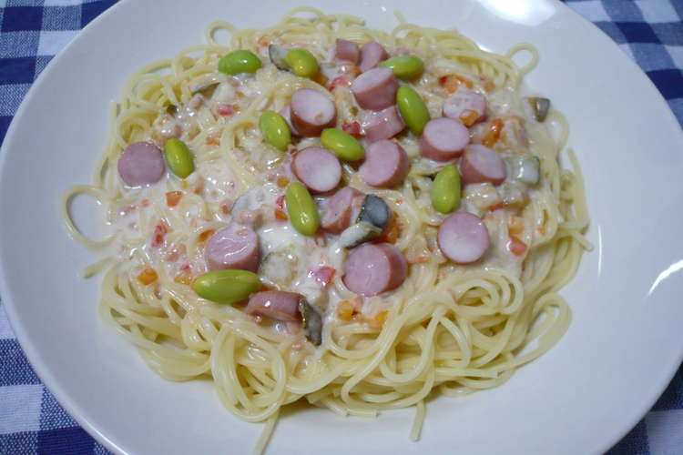 ウィンナーと枝豆の冷製クリームパスタ レシピ 作り方 By にゃんコロ クックパッド 簡単おいしいみんなのレシピが361万品