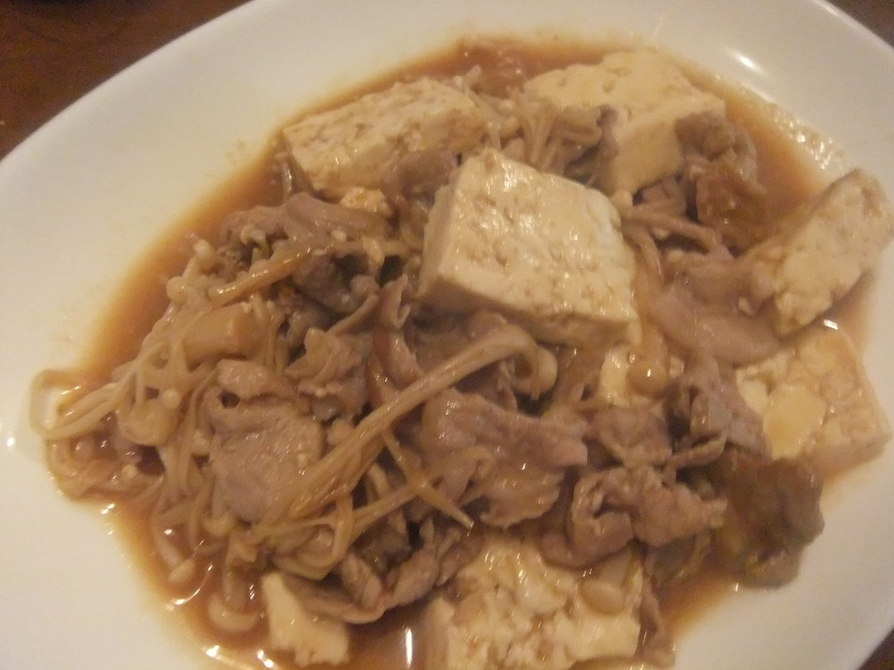 カレー味の肉豆腐炒めの画像