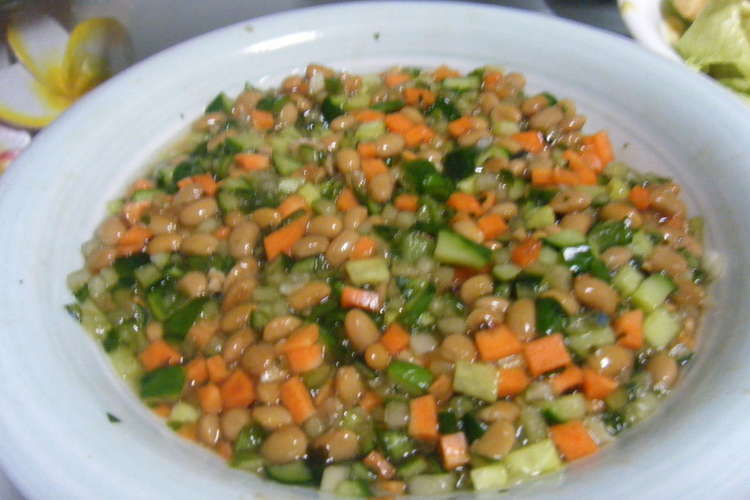 夏にぴったり 野菜納豆 レシピ 作り方 By まりもーも クックパッド 簡単おいしいみんなのレシピが352万品