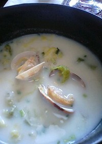 生姜パワーのアサリ豆乳スープ