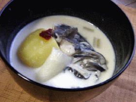 黒そいとじゃが芋の牛乳味噌スープの画像