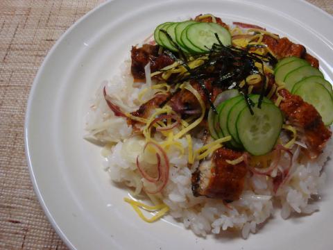 鰻・みょうが・新生姜のちらし寿司の画像