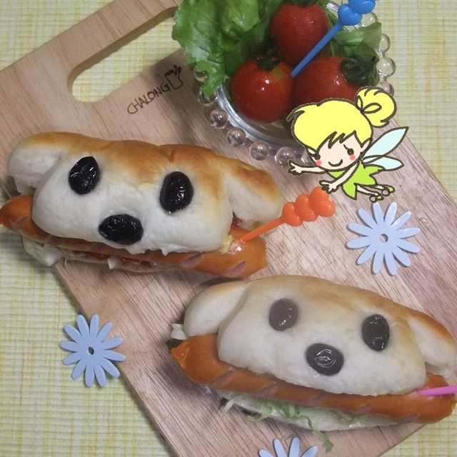ウインナーくわえた犬 ホットドッグ レシピ 作り方 By Tink クックパッド