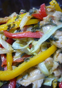 豚肉と彩り野菜の梅味噌炒め
