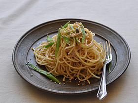 いんげんの胡麻和えパスタ