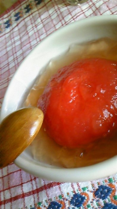 アセロラジュースの丸ごとトマトジュレの写真