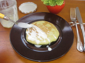 幸せの♪練乳抹茶パンケーキ♪