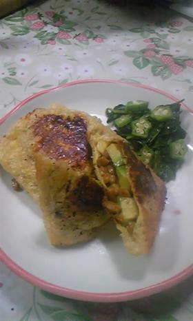 アボカド&納豆の油揚げ包み焼き☆