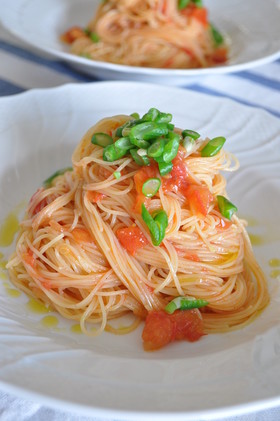 お店の味が簡単に♪トマトの冷製パスタ