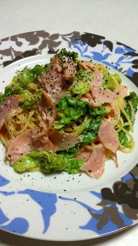 ハムとレタスの簡単あっさりチーズパスタ☆