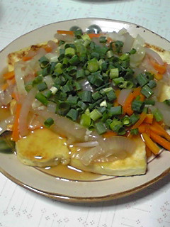 豆腐ステーキの野菜あんかけの画像