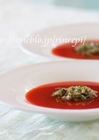 山形のだし　簡単冷製トマトスープ