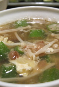 梅干しとオクラの中華スープ