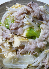 豚肉と豆腐のネギ塩チャンプル