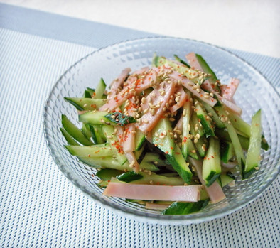 きゅうりとハムの簡単・中華サラダの写真