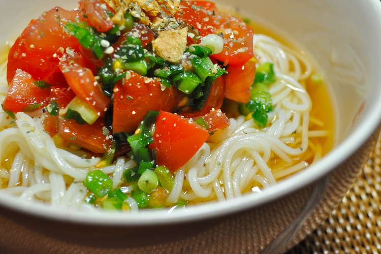 さっぱり 簡単 ガーリックトマトそうめん レシピ 作り方 By お魚の夢 クックパッド 簡単おいしいみんなのレシピが365万品