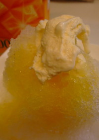 マンゴーかき氷☆アイスクリームのせ