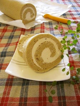 甘みあっさりモカロールケーキ♪