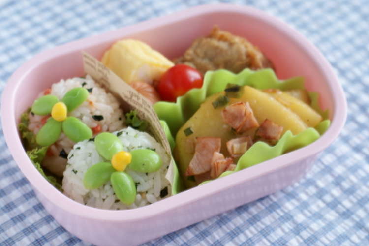 幼稚園の子供弁当 枝豆 コーンのおにぎり レシピ 作り方 By Kinarico クックパッド 簡単おいしいみんなのレシピが361万品