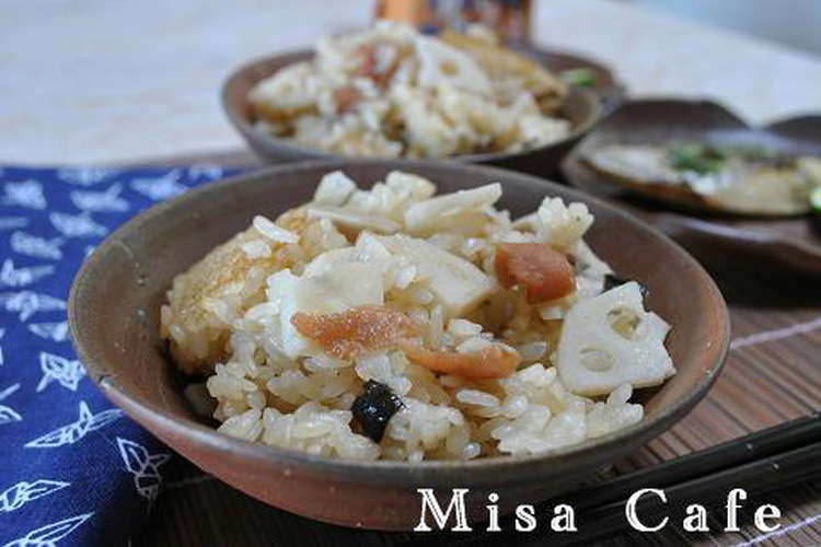 れんこんとエリンギと梅干しの炊き込みご飯 レシピ 作り方 By みさカフェ クックパッド