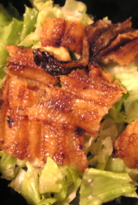 うざく風：穴子とレタスの醤油酢生姜サラダ