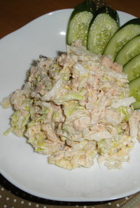 白菜とサケ缶サラダ