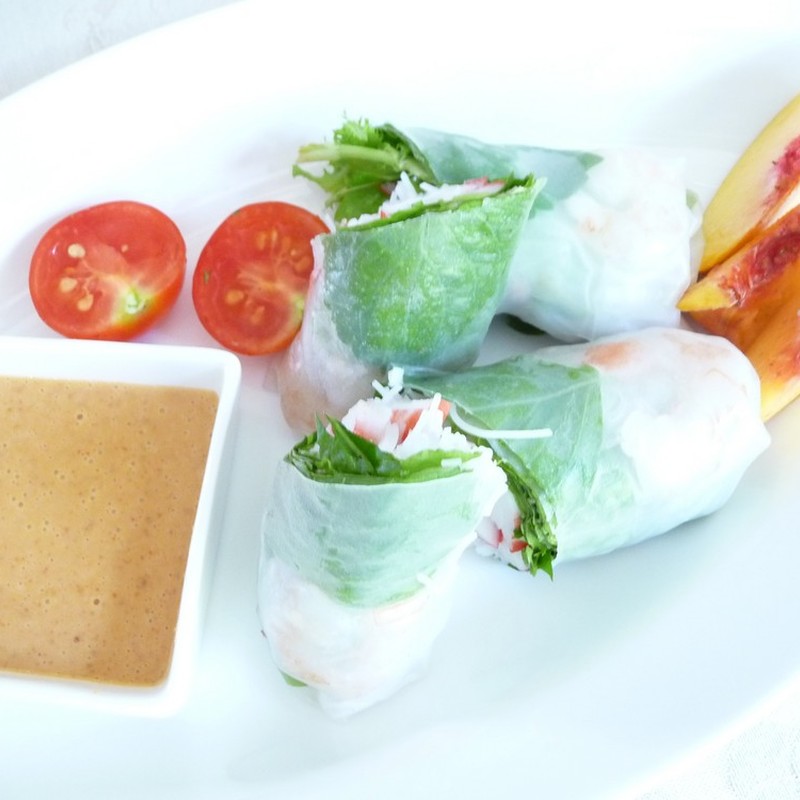 春巻きボウルとピーナッツソースのレシピ