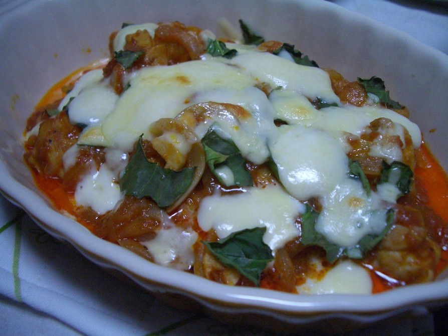 チキンのトマトソース煮～マルゲリータ風～の画像