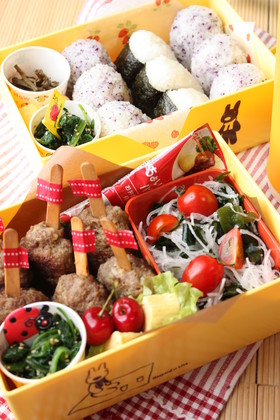 棒付きハンバーグ♪ 運動会のお弁当に♪