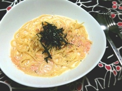 明太子クリームスープスパゲティの写真
