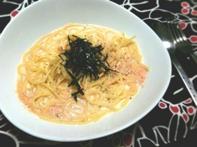 明太子クリームスープスパゲティの画像