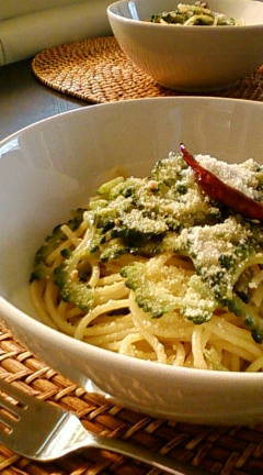 ちょっと大人の味☆ゴーヤと味噌のパスタ
