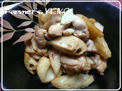 【農家のレシピ】レンコンと鶏肉の炒め煮の写真