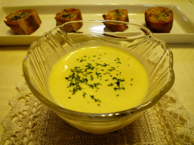 夏のおもてなし♪トウモロコシの冷製スープの写真
