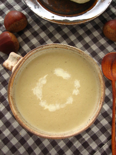 栗の豆乳ポタージュスープの写真