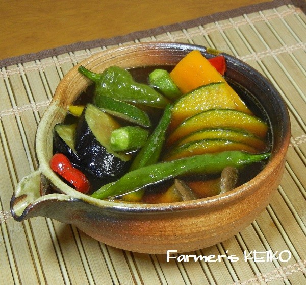 【農家のレシピ】夏野菜の揚げびたしの画像