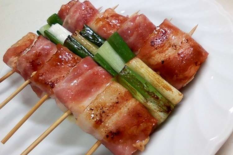 ささみベーコン巻きのねぎま 焼き鳥 レシピ 作り方 By ちぃくぅぴぃ クックパッド