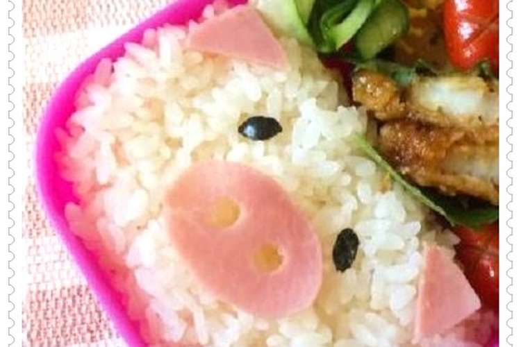 時間なくても可愛キャラ弁 ブタさんお弁 レシピ 作り方 By Leoryu クックパッド 簡単おいしいみんなのレシピが377万品
