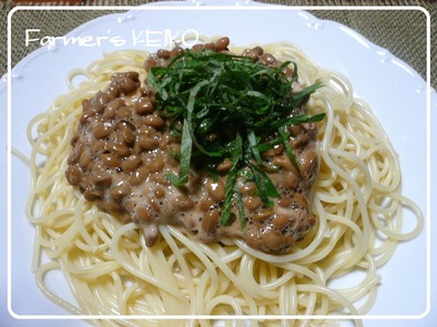 【農家のレシピ】青しそと納豆のスパゲティの写真