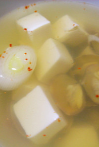 韓国あさりと豆腐のスープ　モシチョゲグク