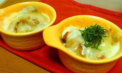 里芋の肉味噌チーズ焼きの画像