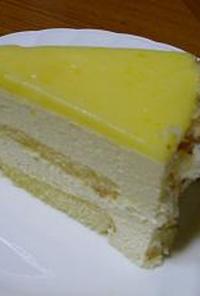 レモンクリームとチーズババロアのケーキ