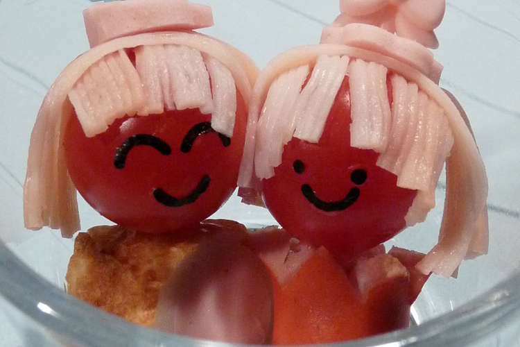 キャラおかず プチトマトで女の子 レシピ 作り方 By ミ ちん クックパッド