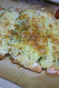 鮭☆ハラスのタルタルチーズオーブン焼き