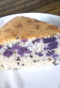 炊飯器で簡単☆紫芋と黒ゴマケーキ